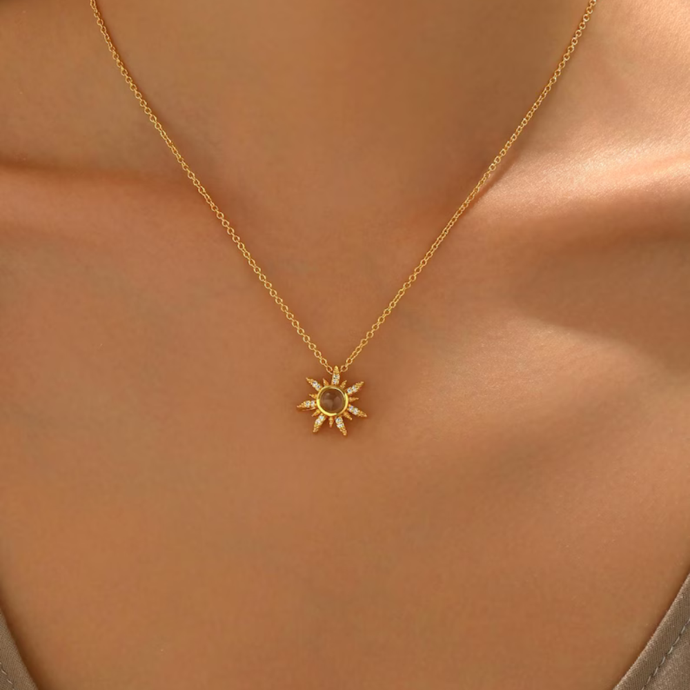 Sun photo necklace